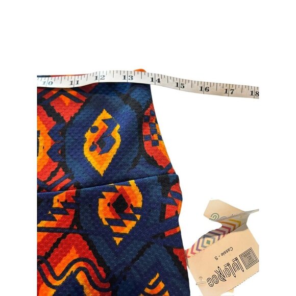 LuLaRoe Cassie Women's Navy Blue & Orange Skirt - Picture 5 of 8